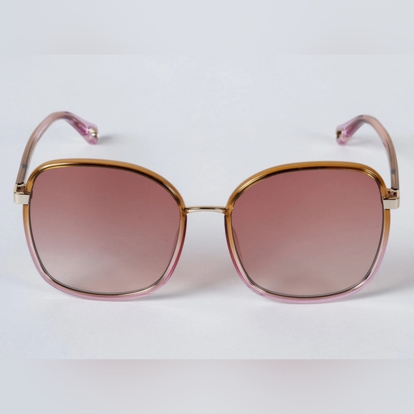 NEW CHLOE CH0031SA 002 59mm Pink Gold Oversized Sunglasses Italy - Picture 1 of 14